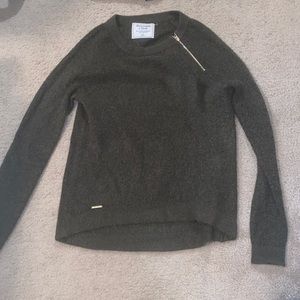 Green Sweater with gold zipper